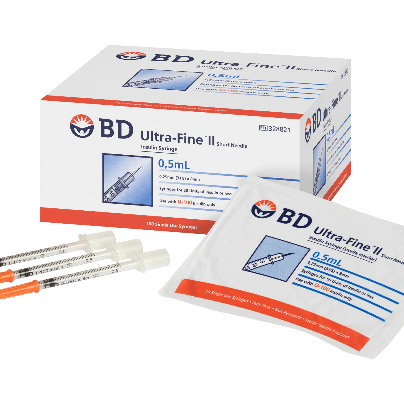 BD Ultrafine II Insulin Syringes 1 BD Ultrafine II Insulin Syringes